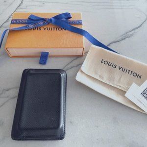 Louis Vuitton Taiga Pocket Organizer Men's Wallet Black GENUINE w/box